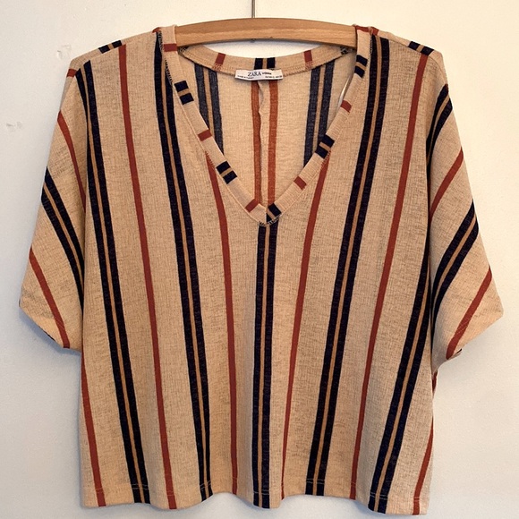 Zara Striped Top Sz Sm - Picture 1 of 4